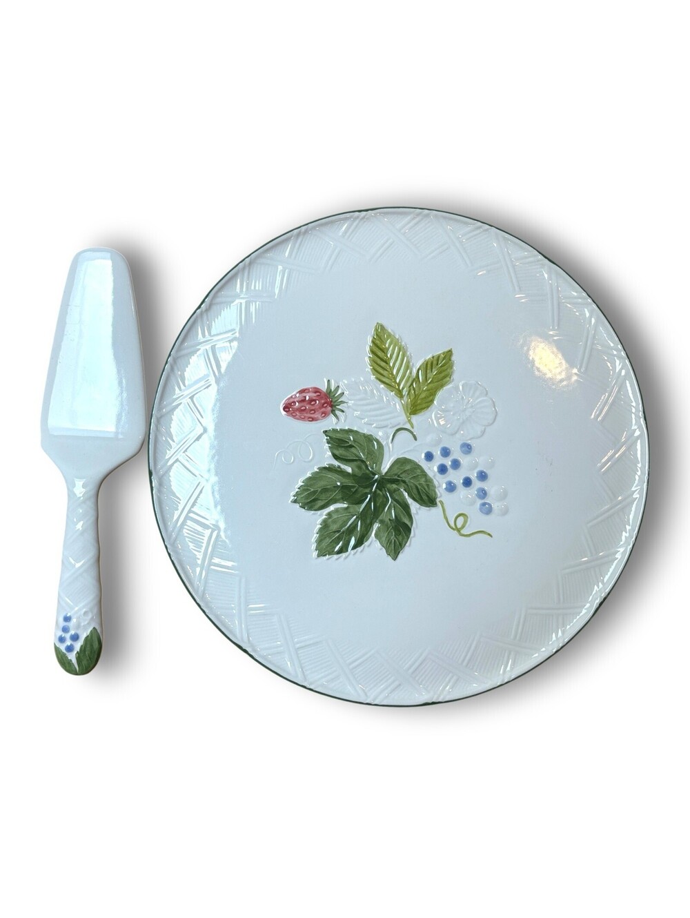 Vintage Mikasa Country Berries Cake Plate and Server Set - Pattern DP901